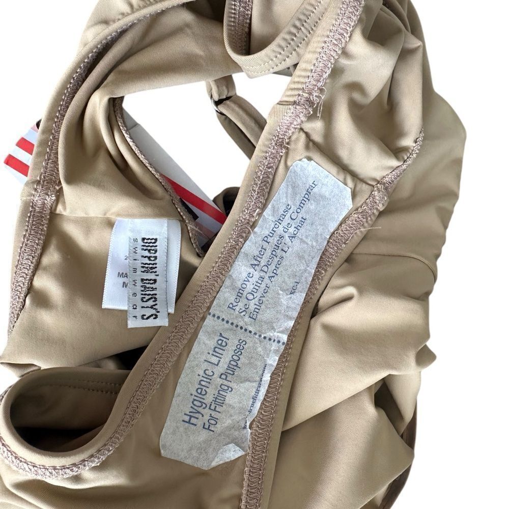 Dippin’ Daisy’s Sexy Beige Euphoria High Cut V Plunge One Piece Swimsuit - Picture 6 of 9